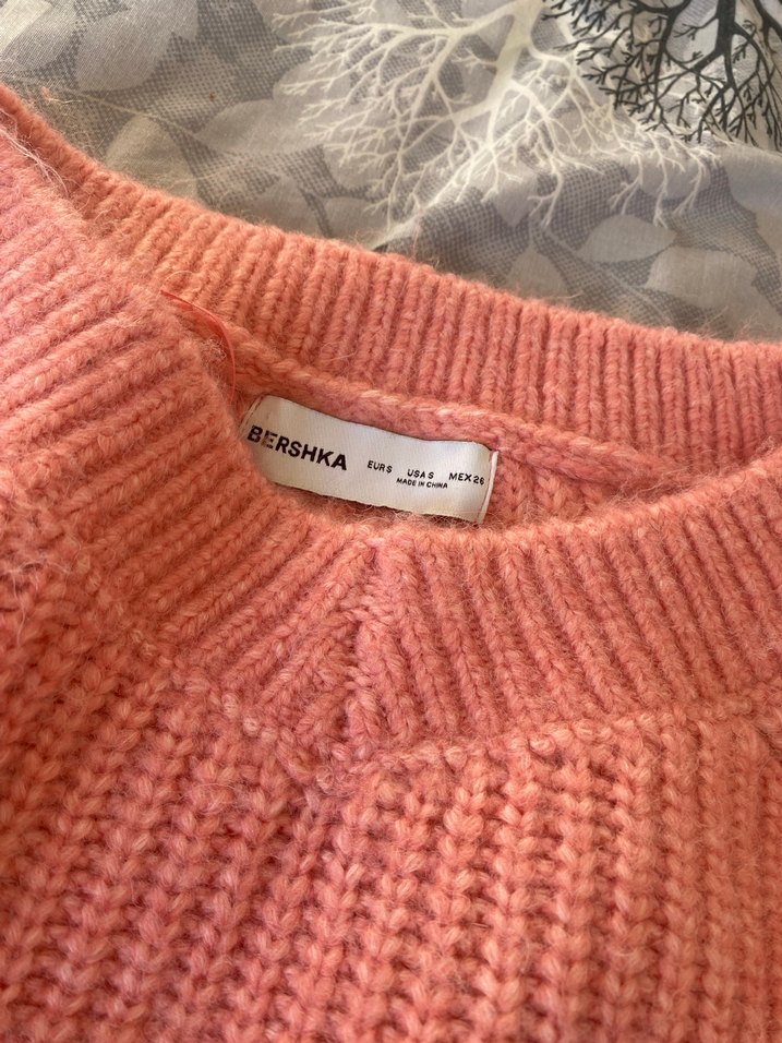 Pembe Örgü Kadın Kazak - Görsel 2