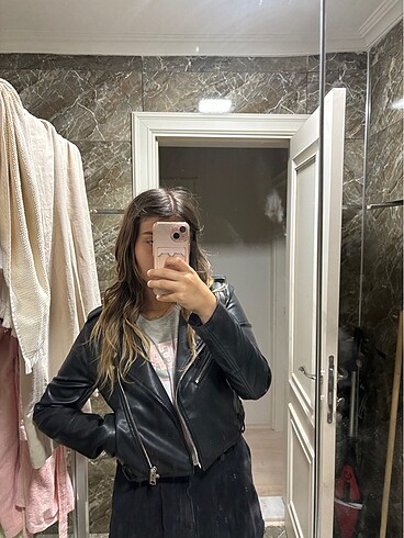 s Beden siyah Renk Deri Ceket