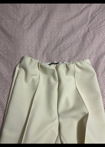 Kadın Bej Pilili Uzun Kumaş Pantolon - Görsel 6