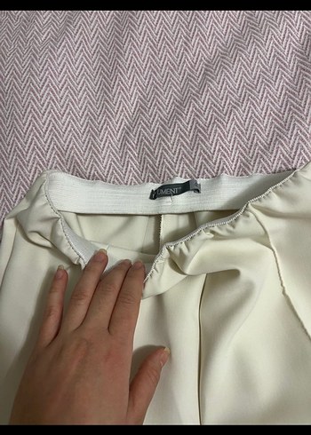 Kadın Bej Pilili Uzun Kumaş Pantolon - Görsel 7