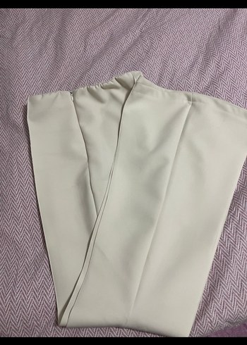 Kadın Bej Pilili Uzun Kumaş Pantolon - Görsel 4