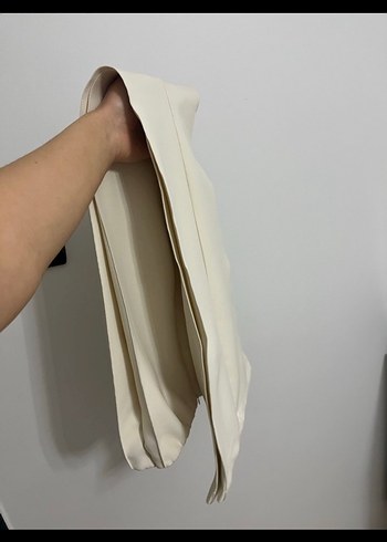 Kadın Bej Pilili Uzun Kumaş Pantolon - Görsel 8