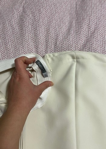 Bej Kadın Piliseli Uzun Kumaş Pantolon - Görsel 3