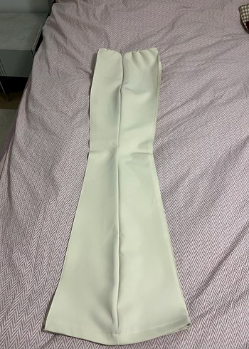 Bej Kadın Piliseli Uzun Kumaş Pantolon - Görsel 2