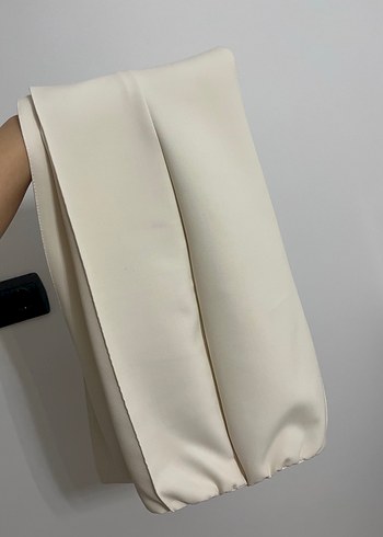 Bej Kadın Piliseli Uzun Kumaş Pantolon - Görsel 5