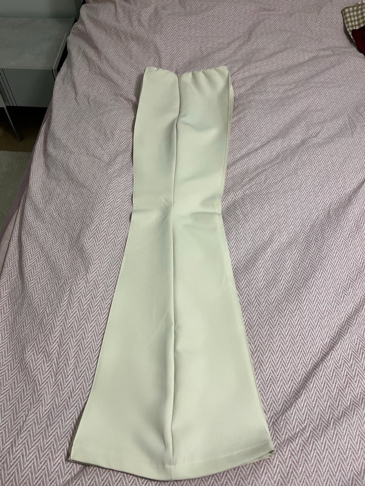 Bej Kadın Piliseli Uzun Kumaş Pantolon - Görsel 2