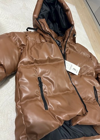 Deri Kadın Kışlık Mont - Görsel 7