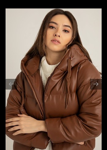 Deri Kadın Kışlık Mont - Görsel 4