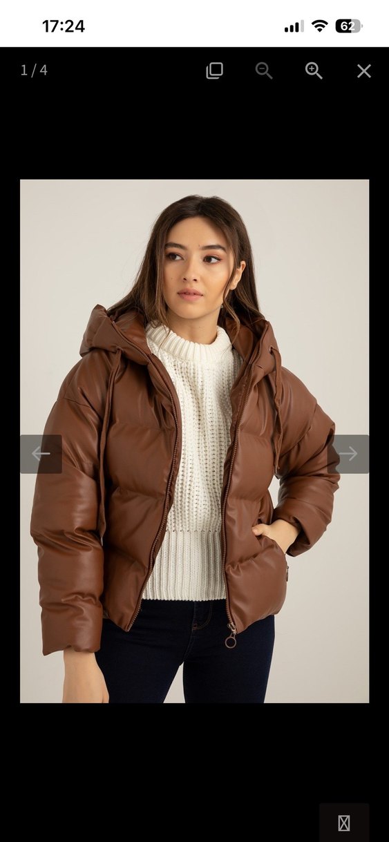 Deri Kadın Kışlık Mont - Görsel 2