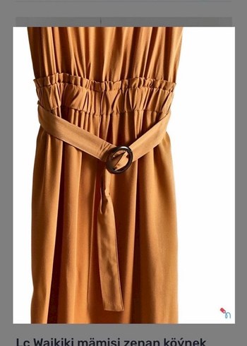 Bej Parlak Askılı Uzun Elbise - Görsel 3