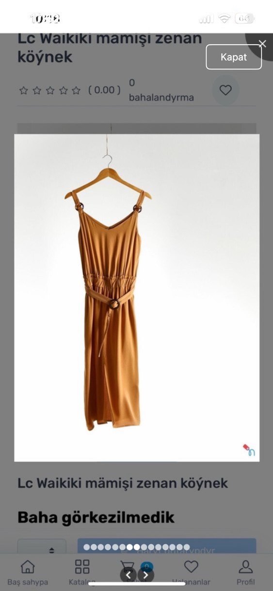 Bej Parlak Askılı Uzun Elbise - Görsel 4