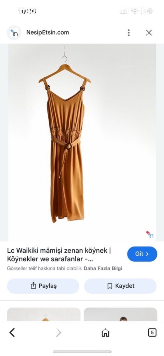 Bej Parlak Askılı Uzun Elbise - Görsel 2