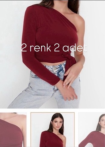 Diğer Tek Kol Bordo Bluz 2 renk