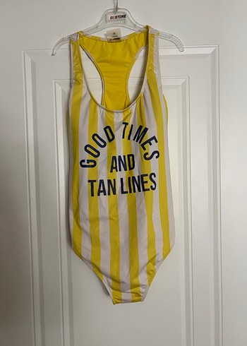 Sarı Çizgili Kadın Mayo - Görsel 2