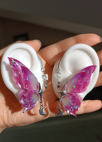 Fairy Earcuffs, Kelebek Kanatları Kulak Üstü Küpe 