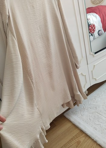 Bej Kadın Uzun Kollu Salaş Tunik - Görsel 2