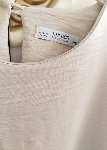 Bej Kadın Uzun Kollu Salaş Tunik - Görsel 3