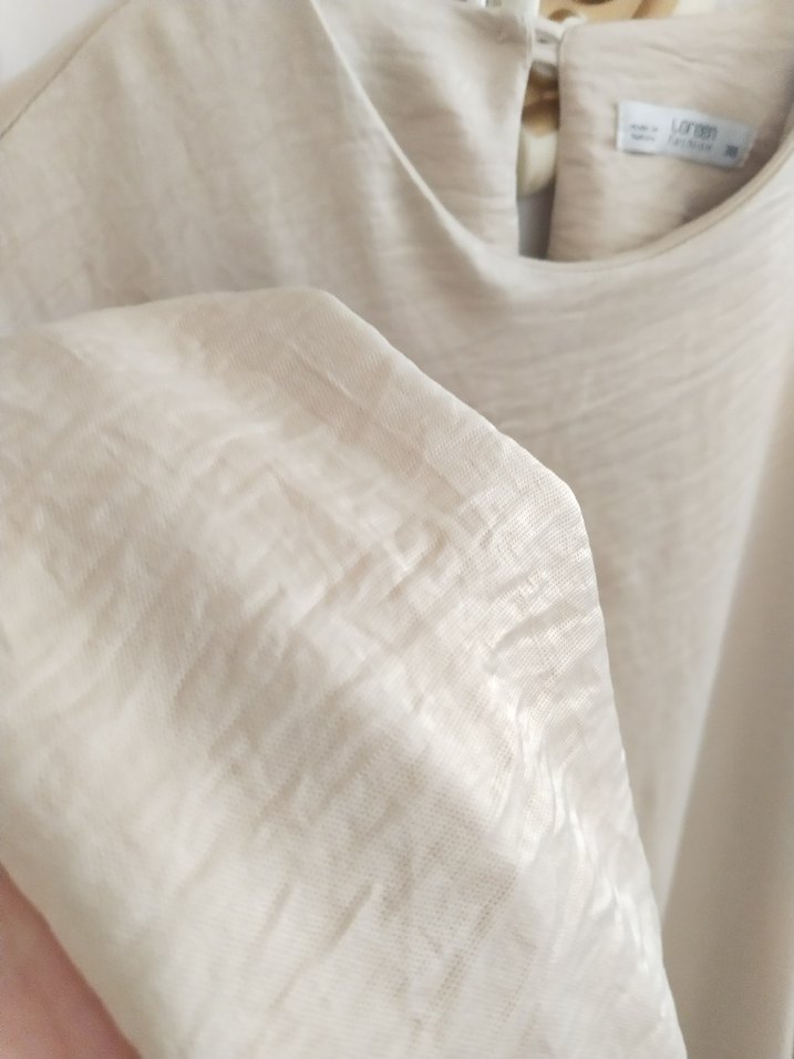 Bej Kadın Uzun Kollu Salaş Tunik - Görsel 4