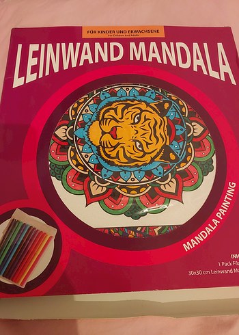 Mandala Boyama Kitabı 30x30 cm Tuval