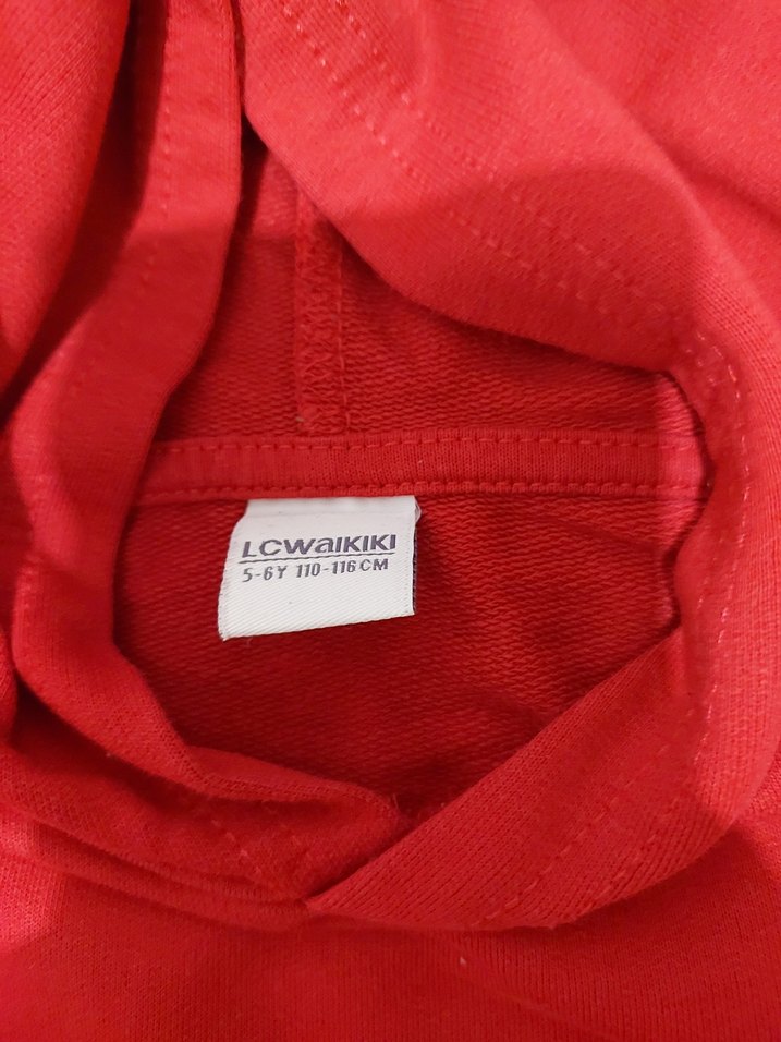 K. Atatürk Baskılı Kırmızı Kapüşonlu Sweatshirt - Görsel 5