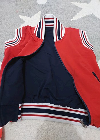 Erkek Çocuk Kırmızı Fermuarlı Yelek - Görsel 4