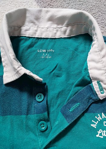 Turkuaz Erkek Çocuk Uzun Kollu Polo Tişört - Görsel 2