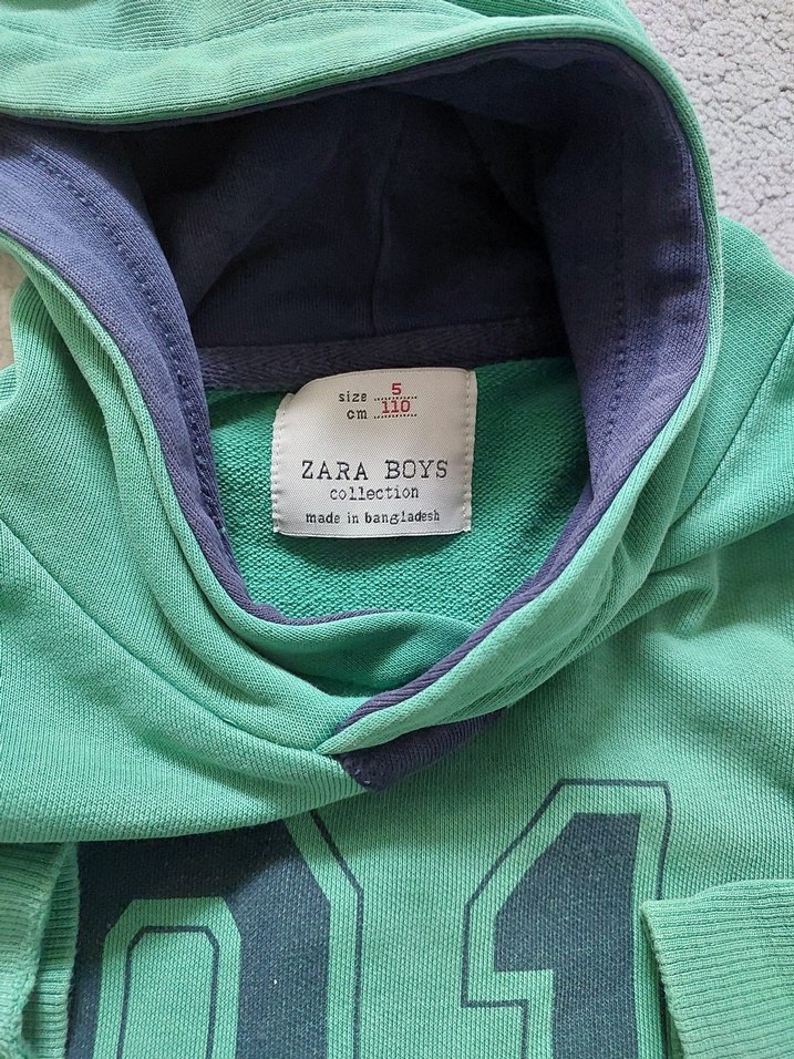 Erkek Çocuk Yeşil Kapüşonlu Sweatshirt - Görsel 2