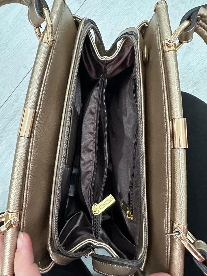 Bej Deri Klasik Kadın Çanta - Görsel 3