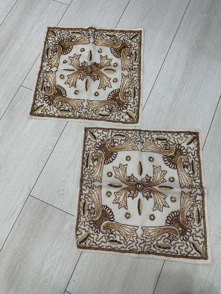 Bohem Nakışlı Kahverengi Masa Örtüsü Seti - Görsel 4