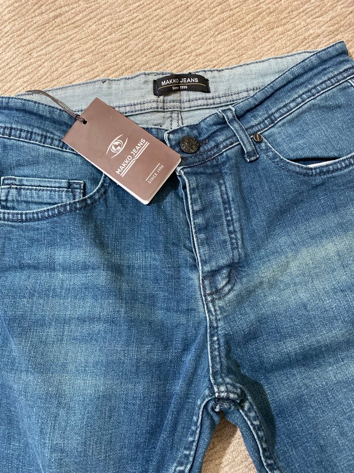 MAKKOJEANS Düğmeli Erkek Mavi Denim Pantolon - Görsel 2