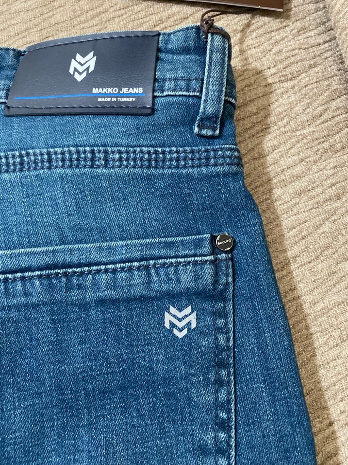 MAKKOJEANS Düğmeli Erkek Mavi Denim Pantolon - Görsel 4