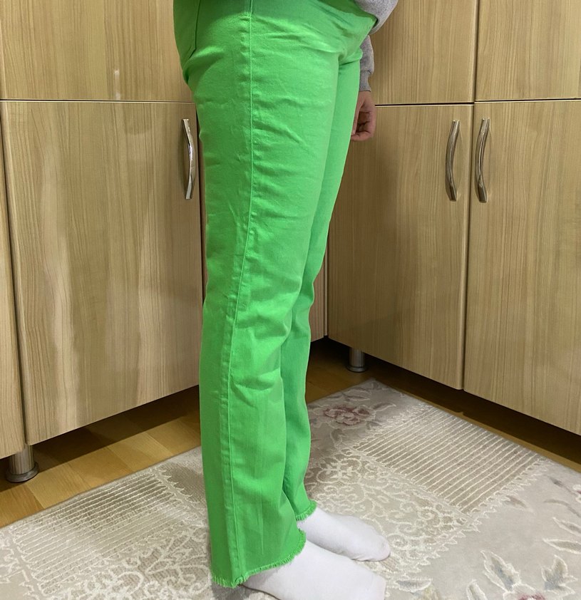 Yeşil Keten Midi Kadın Pantolon - Görsel 2