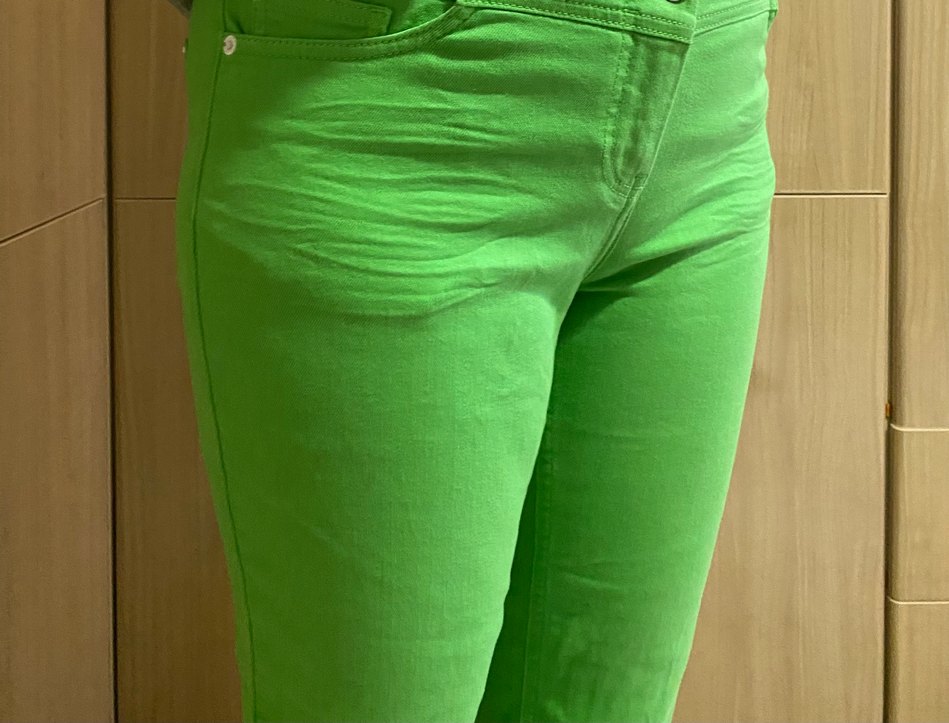 Yeşil Keten Midi Kadın Pantolon - Görsel 4