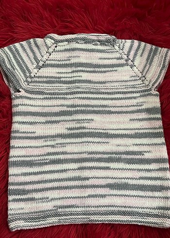 Kız Çocuk Gri Kısa Kollu Triko Hırka - Görsel 2