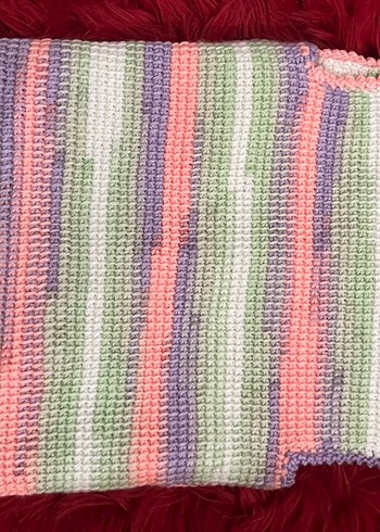 Çok Renkli Örgü Çocuk Battaniyesi - Görsel 2