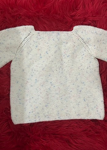 Renkli Düğmeli Beyaz Örgü Kız Hırka - Görsel 2