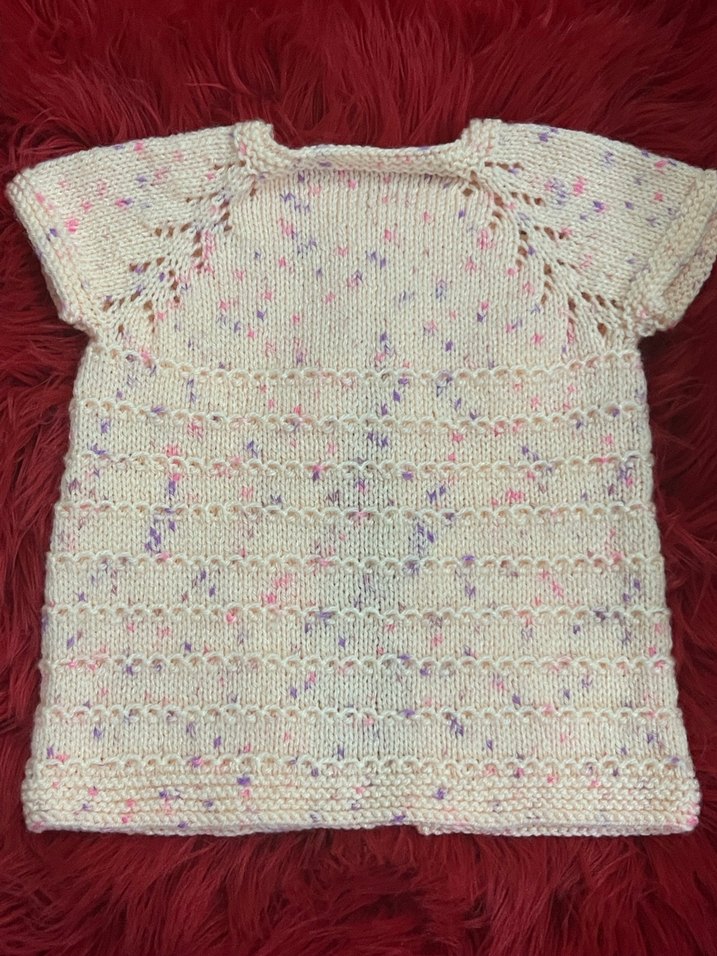 Kız Çocuk Bohem Beyaz Kısa Kollu Örgü Hırka - Görsel 2