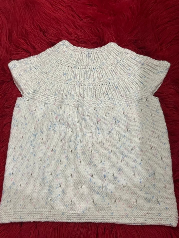 Beyaz Vintage Kız Triko Süveter - Görsel 2