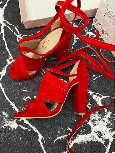 36 Beden I love shoes bağcıklı topuklu ayakkabı