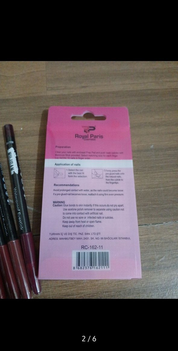 Koyu Pembe Dudak Kalemi Seti takma tırnak - Görsel 2