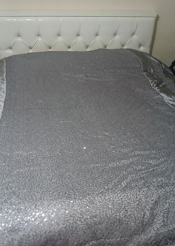 Gri parlak 2 yastık kılıfı yatak örtüsü - Görsel 7