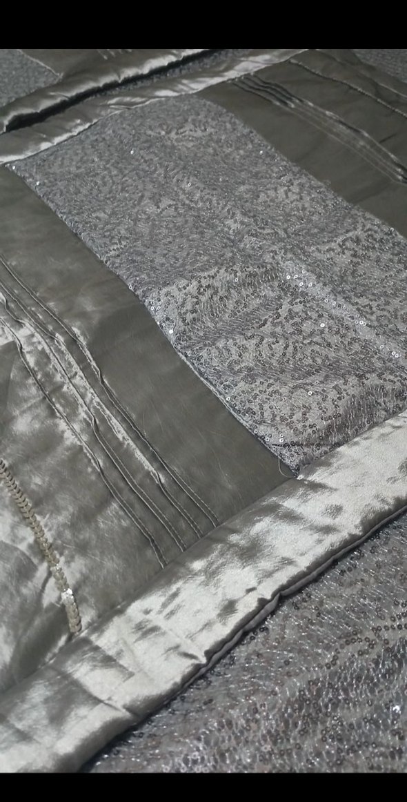 Gri parlak 2 yastık kılıfı yatak örtüsü - Görsel 4