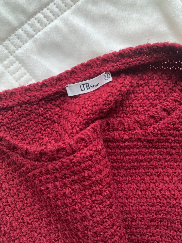 Bordo Kadın Triko Kazak, Rahat Kesim - Görsel 2