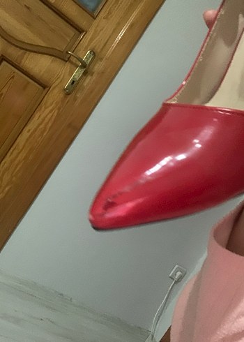 Parlak Kırmızı Stiletto Topuklu Kadın Ayakkabı - Görsel 2