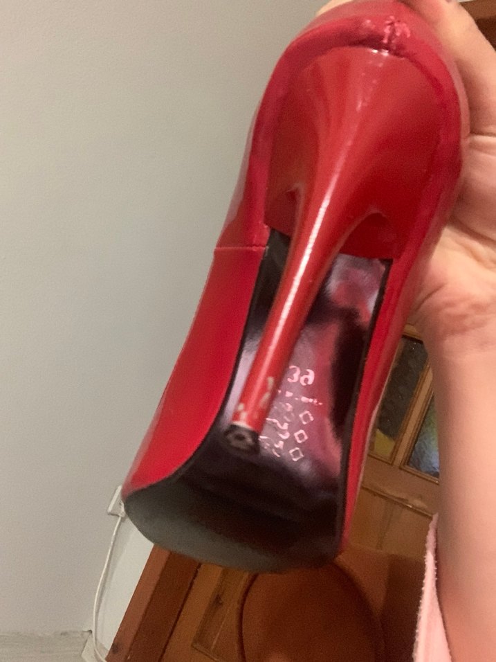 Parlak Kırmızı Stiletto Topuklu Kadın Ayakkabı - Görsel 3