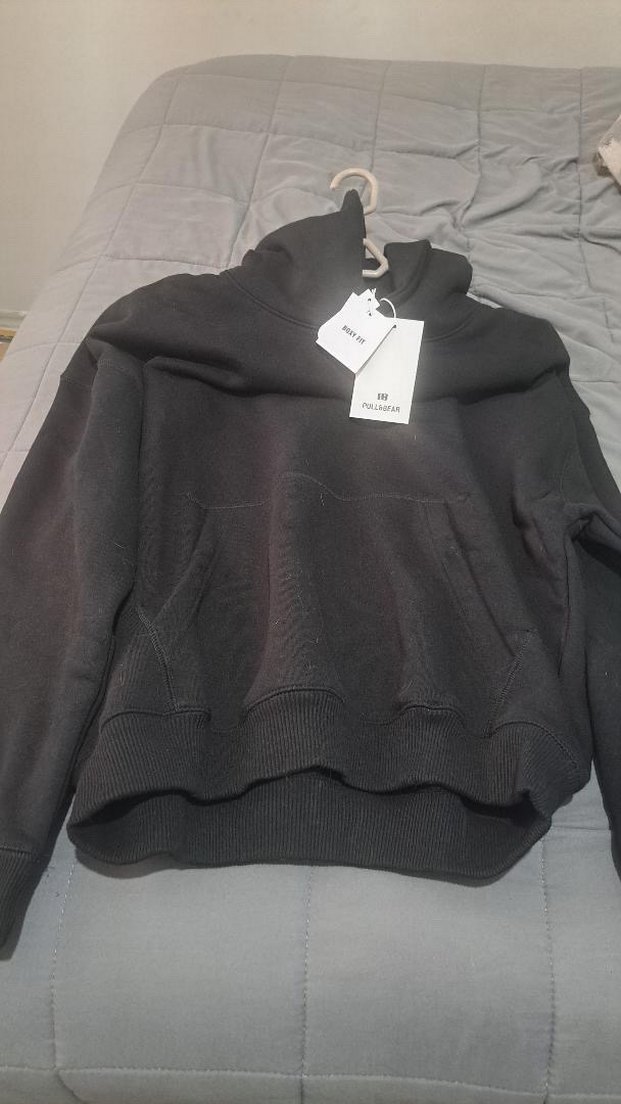 Siyah Oversize Sweatshirt - Görsel 2