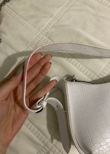 Beyaz Yılan Desenli Deri Kadın Çanta - Görsel 2