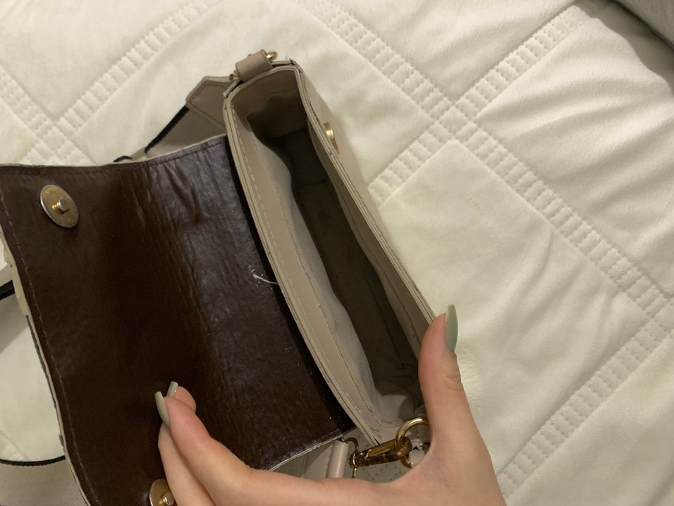 Bej Deri Kadın Çapraz Çanta - Görsel 2