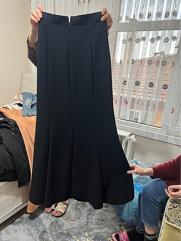 Diğer Saks siyah hafif balık kaliteli krep etek