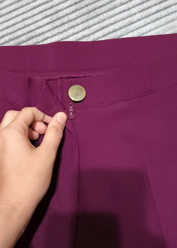 50 Beden Bordo Regular Kadın Kumaş Pantolon